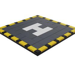 Набор LEGO MOC-78384 Helicopter Pad (yellow/black) 16x16