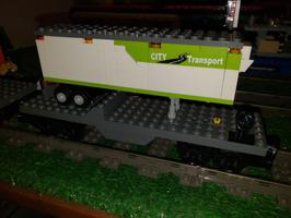 Набор LEGO MOC-78954 Flatbed with White and Lime Reefer Trailer