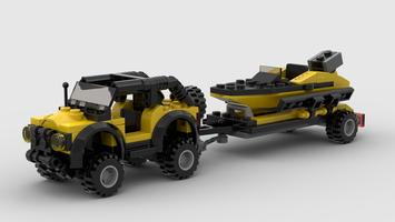 Набор LEGO MOC-80348 Jeep Wrangler plus Boat and Trailer