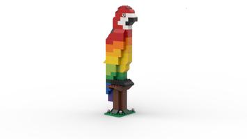 Набор LEGO MOC-84190 11011 small Rainbow parrot