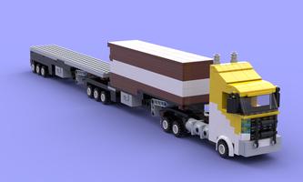 Набор LEGO MOC-84545 truck with box and flat bed trailer