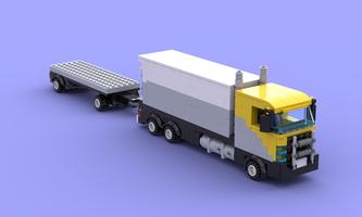 Набор LEGO MOC-84774 truck and dog trailer set up