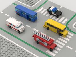 Набор LEGO MOC-89527 Micro cars: pack of 5 vehicles for public services