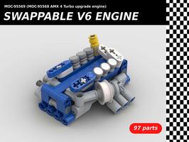 Набор LEGO MOC-95569 Swappable turbocharged V6 engine