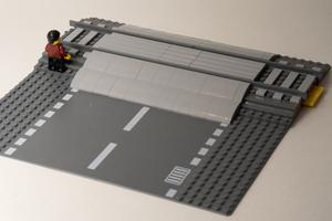 Набор LEGO MOC-97414 Railroad crossing for road baseplate