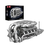 Набор Mould King 10168 Моторизованный двигатель W16 гиперкара с коробкой