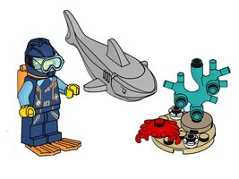 Набор LEGO 952406 Diver, Shark and Crab